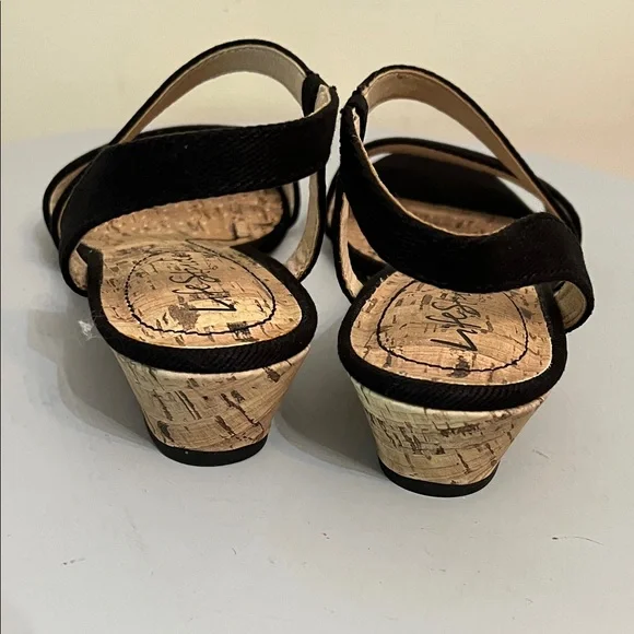 NIB Life Stride Yasmine Black Canvas Sandals - Picture 4 of 6